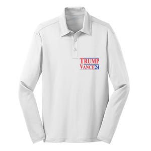 Donald Trump Vance 2024 Retro Stripe Trump Vance Silk Touch Performance Long Sleeve Polo