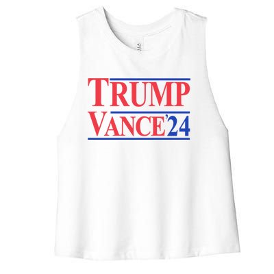 Donald Trump Vance 2024 Retro Stripe Trump Vance Women's Racerback Cropped Tank