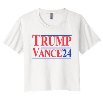 Donald Trump Vance 2024 Retro Stripe Trump Vance Women's Crop Top Tee