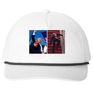 Donald Trump Vs Bullet Biden Vs Stairs Funny Trump Historic Snapback Five-Panel Rope Hat