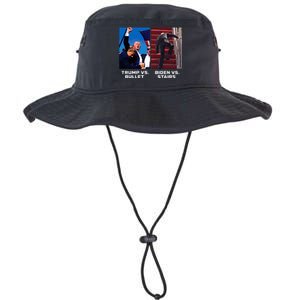 Donald Trump Vs Bullet Biden Vs Stairs Funny Trump Historic Legacy Cool Fit Booney Bucket Hat