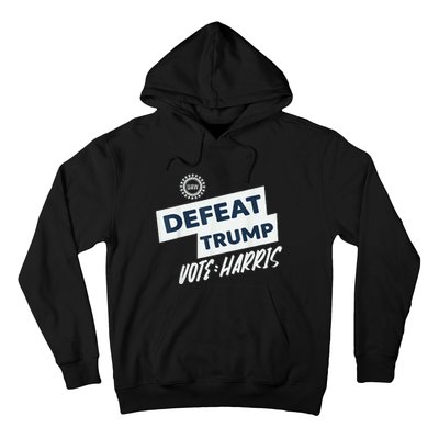 Defeat Trump Vote Harris 2024 Funny Uaw Union Vote Kamala Hoodie