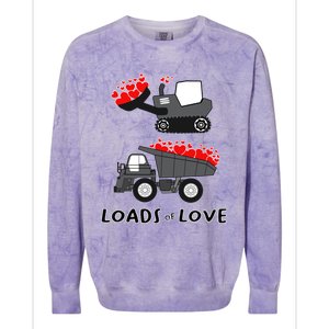 Dump Truck Valentine's Day Of Lover Gift Colorblast Crewneck Sweatshirt