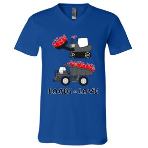 Dump Truck Valentine's Day Of Lover Gift V-Neck T-Shirt