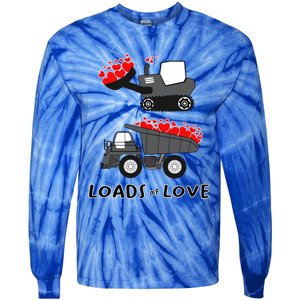 Dump Truck Valentine's Day Of Lover Gift Tie-Dye Long Sleeve Shirt