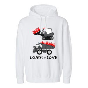 Dump Truck Valentine's Day Of Lover Gift Garment-Dyed Fleece Hoodie