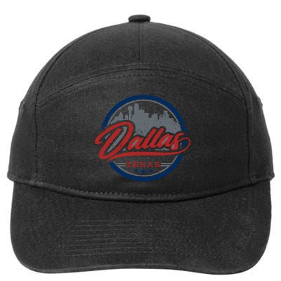 Dallas Texas Vintage Travel Stamp 7-Panel Snapback Hat