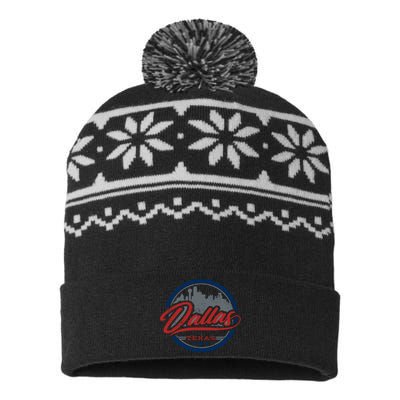 Dallas Texas Vintage Travel Stamp USA-Made Snowflake Beanie