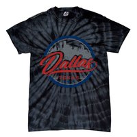 Dallas Texas Vintage Travel Stamp Tie-Dye T-Shirt