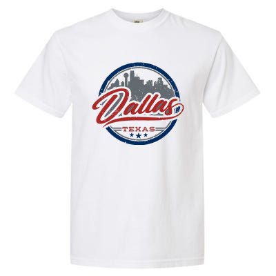 Dallas Texas Vintage Travel Stamp Garment-Dyed Heavyweight T-Shirt