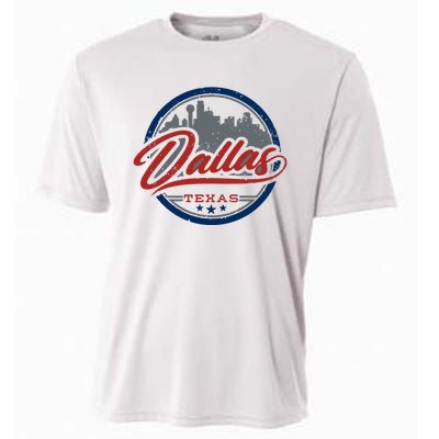 Dallas Texas Vintage Travel Stamp Cooling Performance Crew T-Shirt