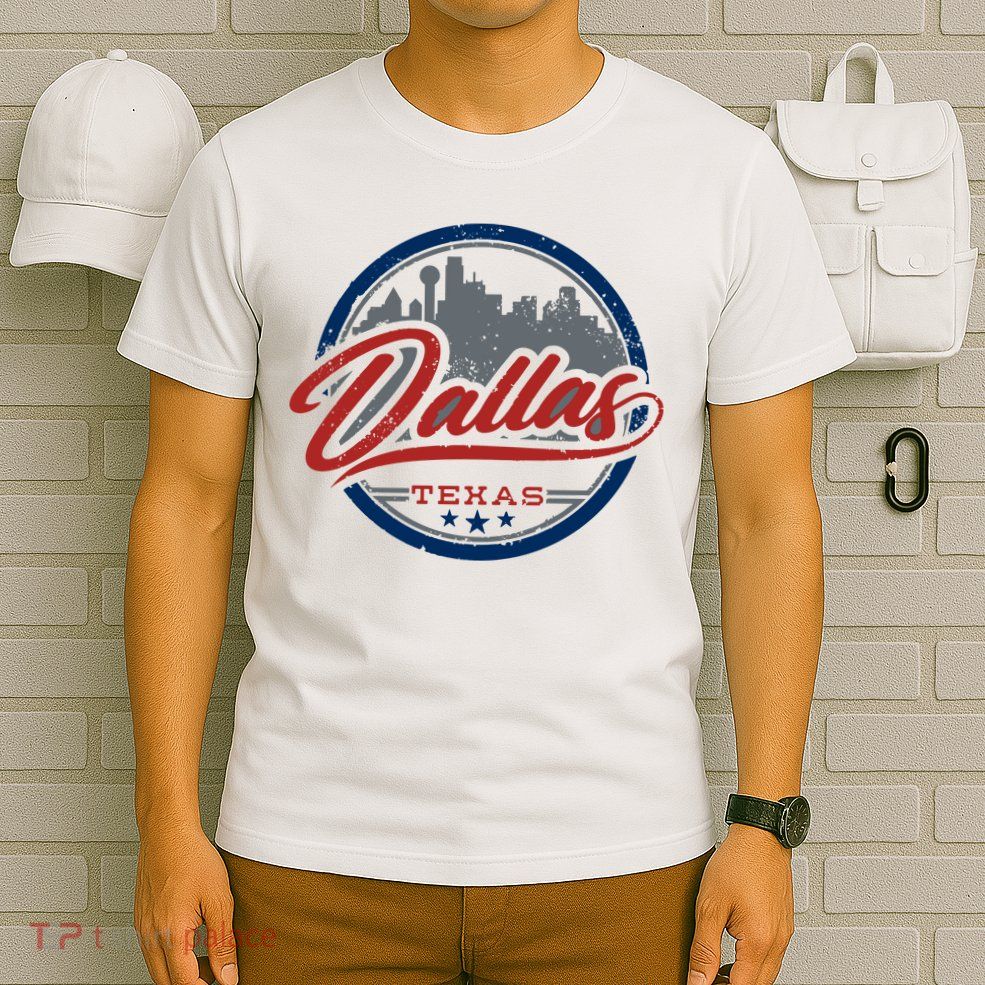 Dallas Texas Vintage Travel Stamp T-Shirt