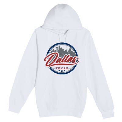 Dallas Texas Vintage Travel Stamp Premium Pullover Hoodie