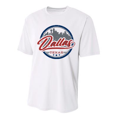 Dallas Texas Vintage Travel Stamp Performance Sprint T-Shirt