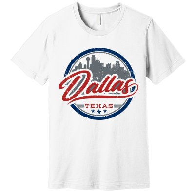 Dallas Texas Vintage Travel Stamp Premium T-Shirt