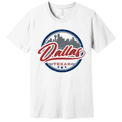 Dallas Texas Vintage Travel Stamp Premium T-Shirt