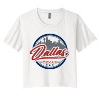 Dallas Texas Vintage Travel Stamp Women's Crop Top Tee