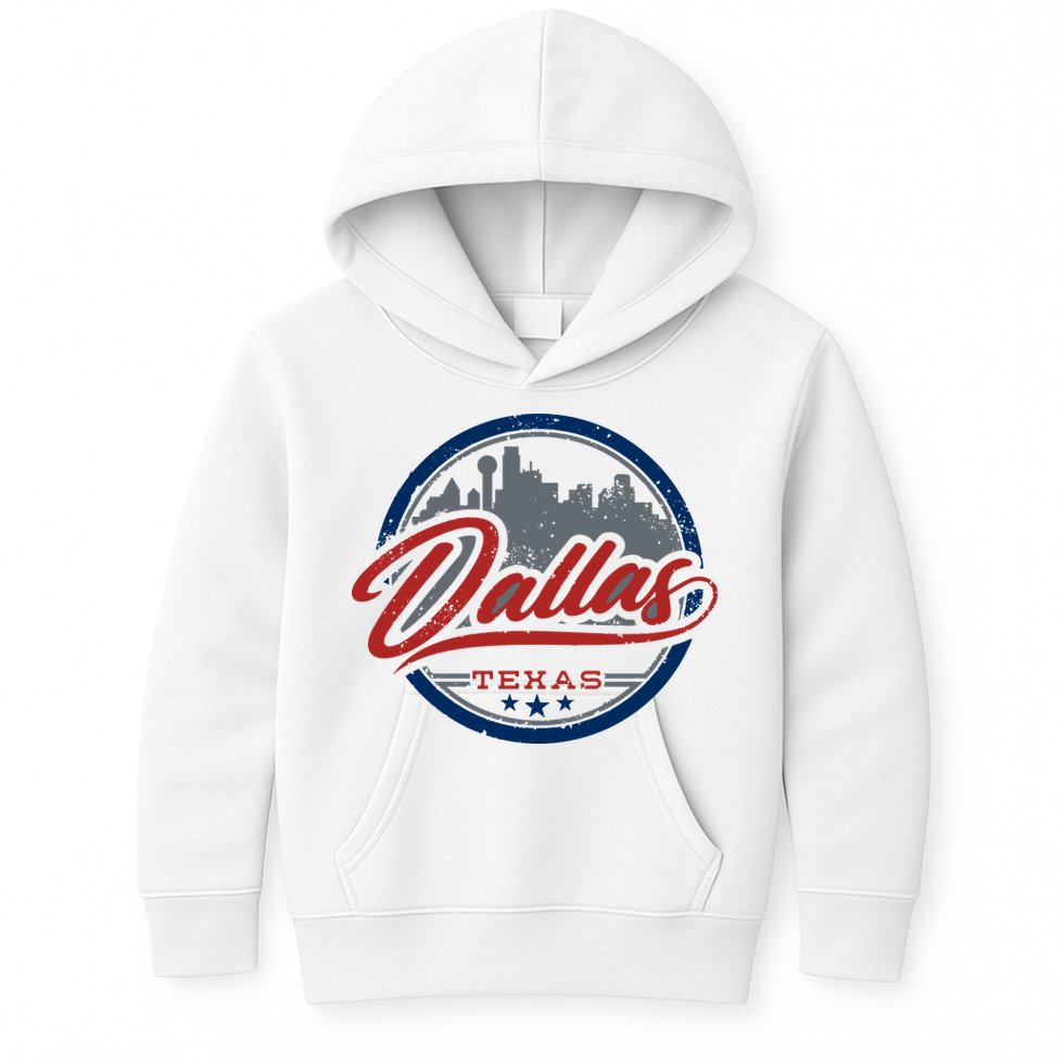 Dallas Texas Vintage Travel Stamp Kids Hoodie