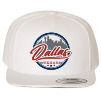 Dallas Texas Vintage Travel Stamp Wool Snapback Cap