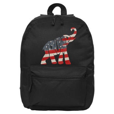 Donald Trump Vintage Republican Elephant USA Flag 16 in Basic Backpack