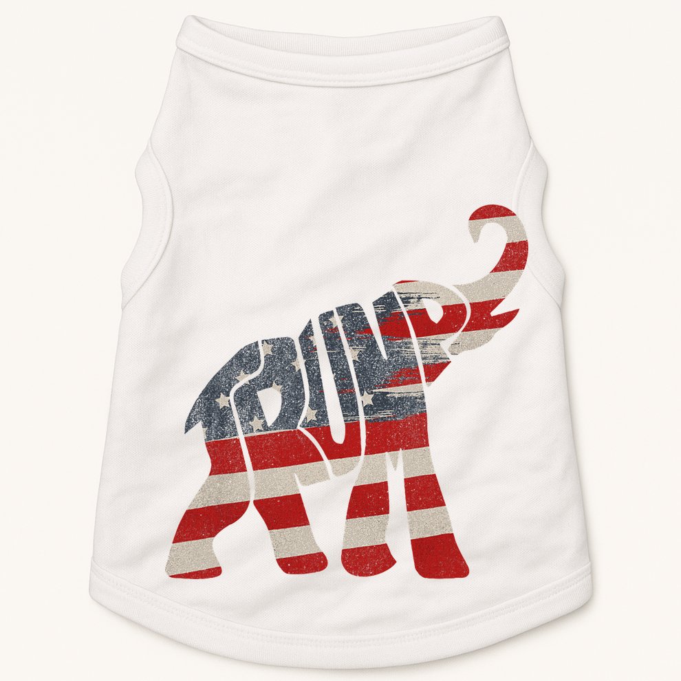 Donald Trump Vintage Republican Elephant USA Flag Doggie Tank