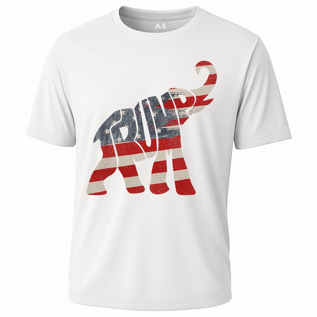 Donald Trump Vintage Republican Elephant USA Flag Performance Shirt