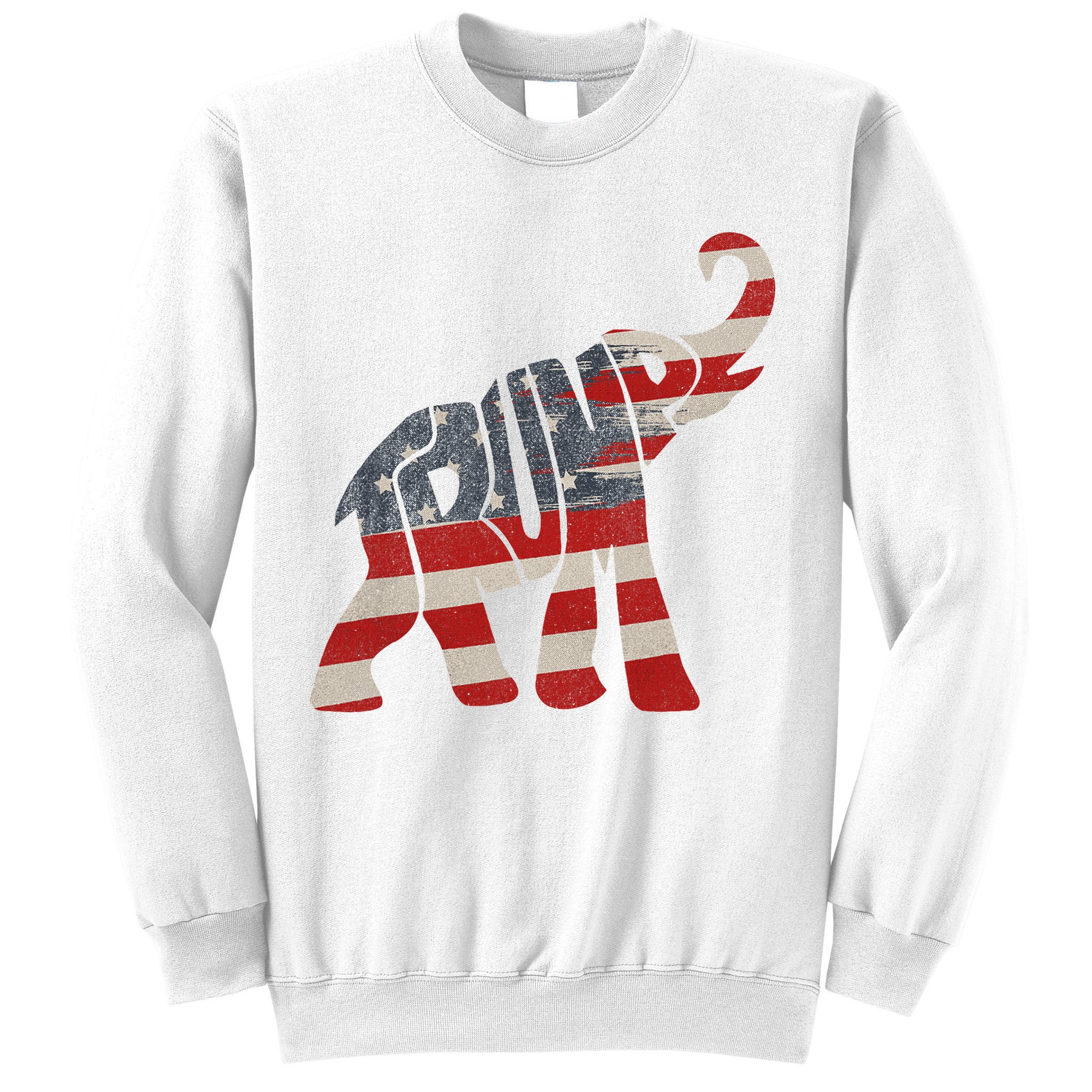 Donald Trump Vintage Republican Elephant USA Flag Sweatshirt