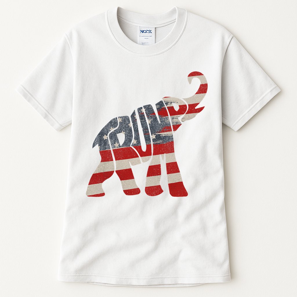 Donald Trump Vintage Republican Elephant USA Flag Tall T-Shirt