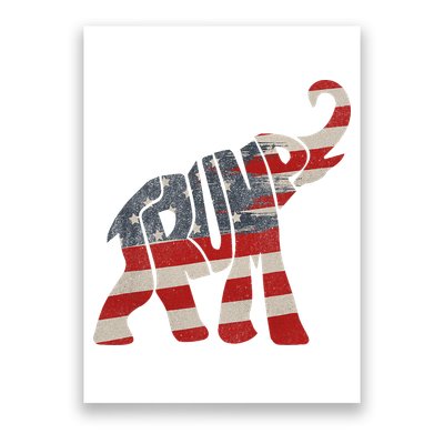 Donald Trump Vintage Republican Elephant USA Flag Poster