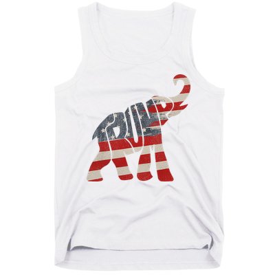 Donald Trump Vintage Republican Elephant USA Flag Tank Top