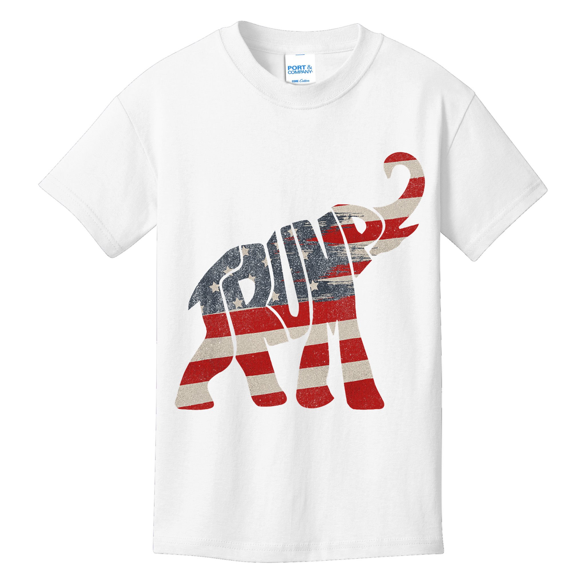 Donald Trump Vintage Republican Elephant USA Flag Kids T-Shirt
