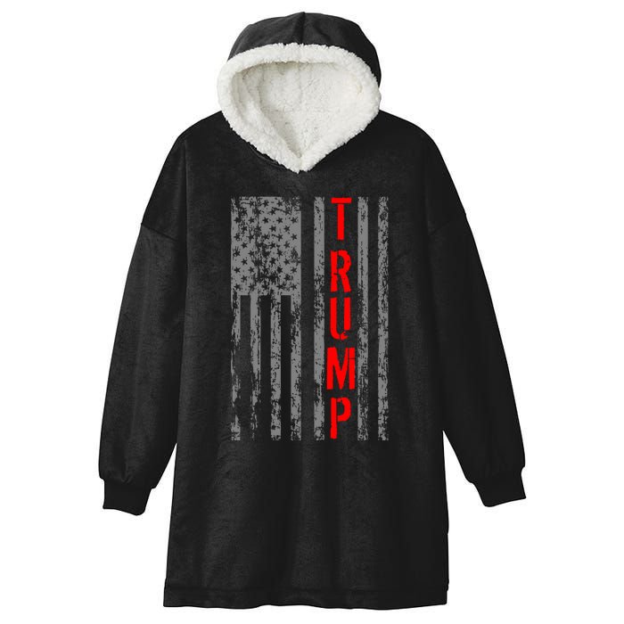 Donald Trump Vintage Usa Flag Hooded Wearable Blanket