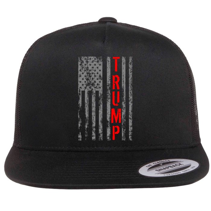 Donald Trump Vintage Usa Flag Flat Bill Trucker Hat