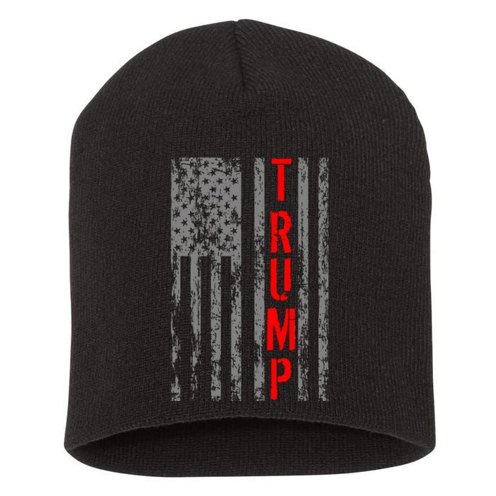 Donald Trump Vintage Usa Flag Short Acrylic Beanie