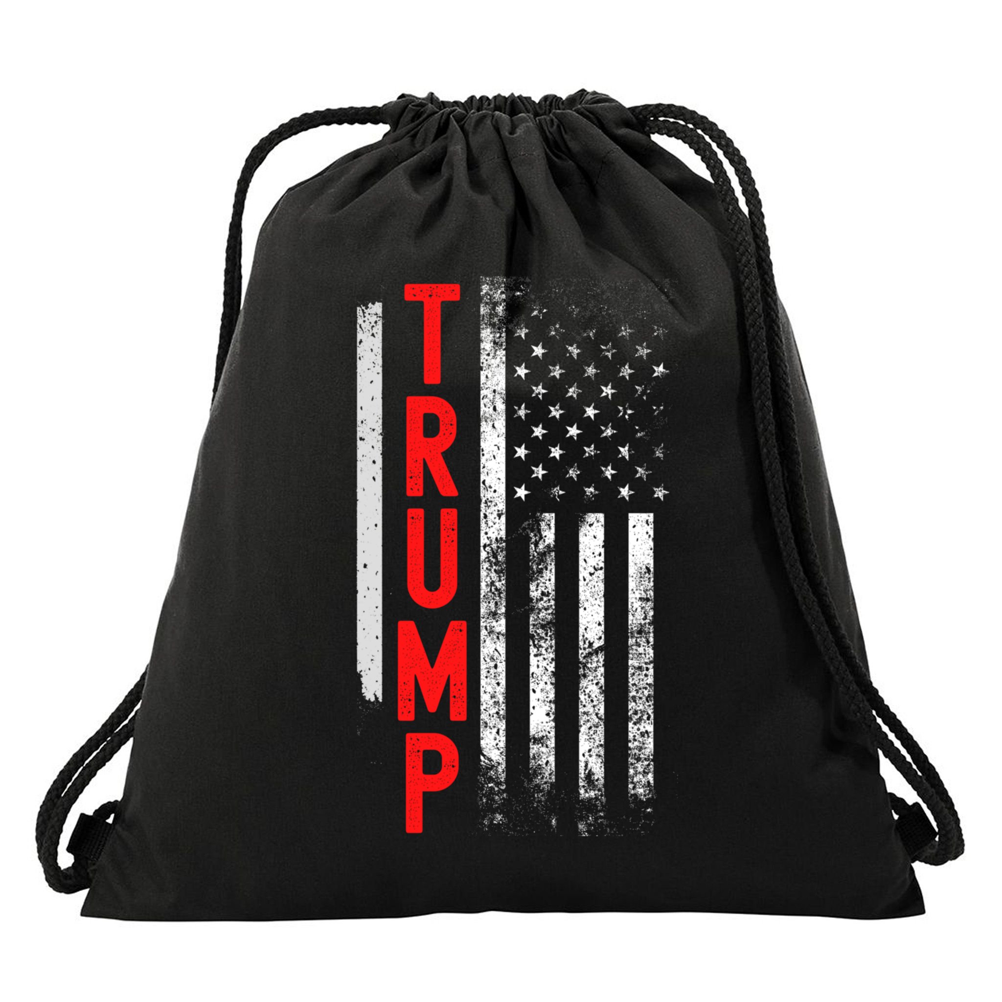 Donald Trump Vintage USA Flag 2024 Drawstring Bag