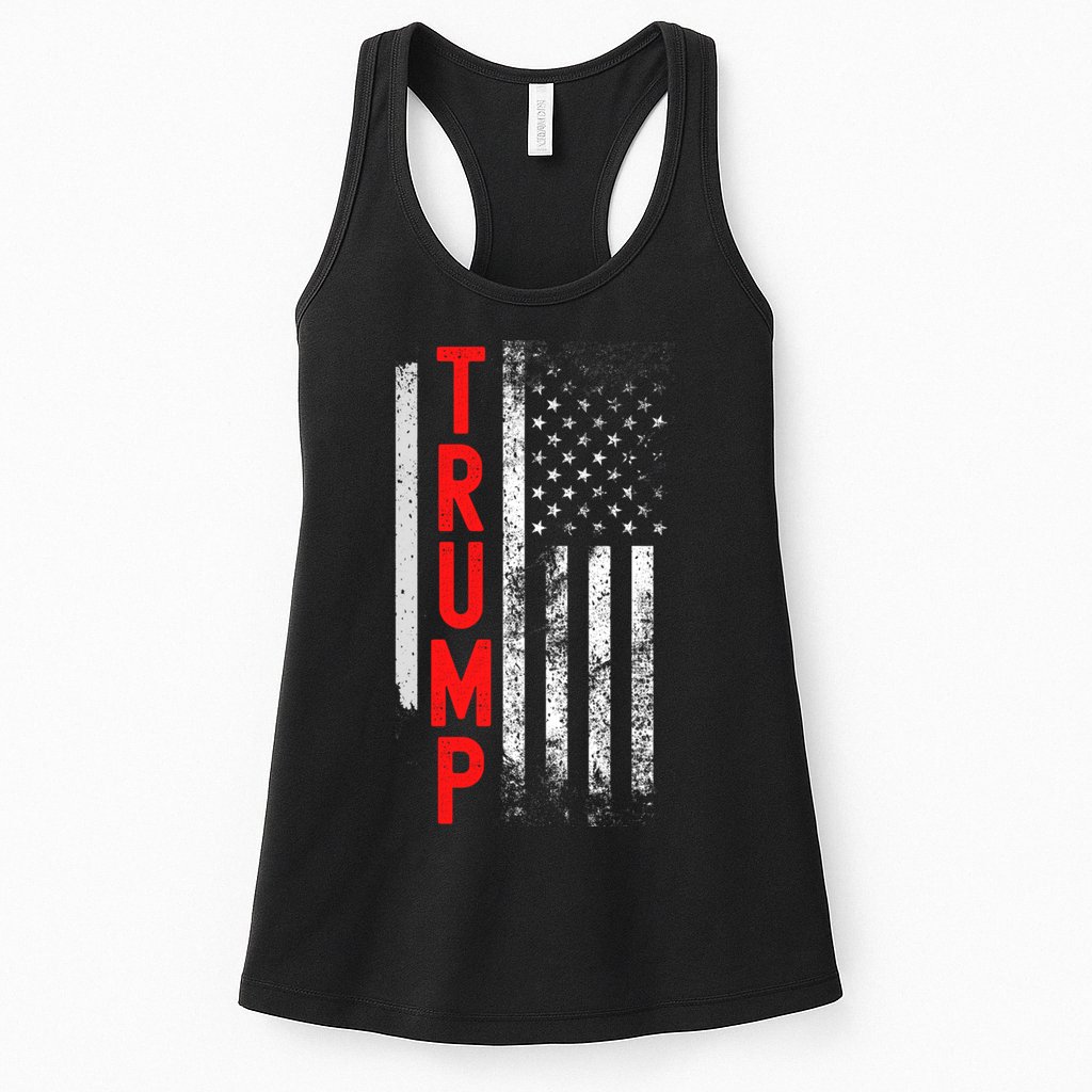Donald Trump Vintage USA Flag 2024 Womens Tank Top
