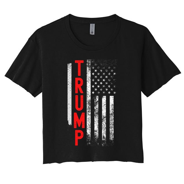 Donald Trump Vintage USA Flag 2024 Crop Top