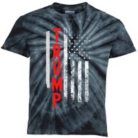 Donald Trump Vintage USA Flag 2024 Kids Tie-Dye T-Shirt