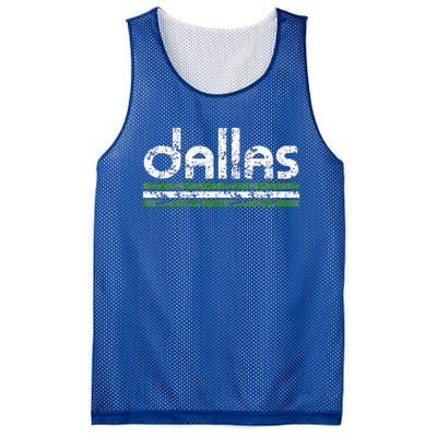 Dallas Texas Vintage Weathered Throwback Mesh Reversible Basketball Jersey Tank