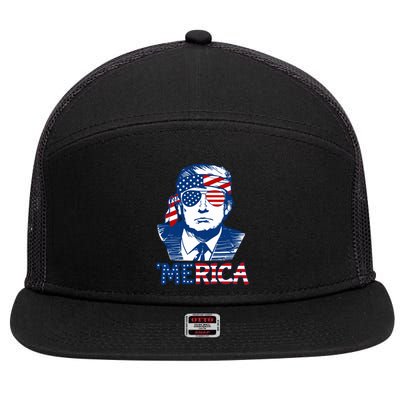 Donald Trump Vintage Patriotic Merica 7 Panel Mesh Trucker Snapback Hat