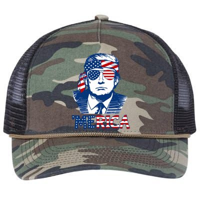 Donald Trump Vintage Patriotic Merica Retro Rope Trucker Hat Cap