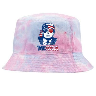 Donald Trump Vintage Patriotic Merica Tie-Dyed Bucket Hat