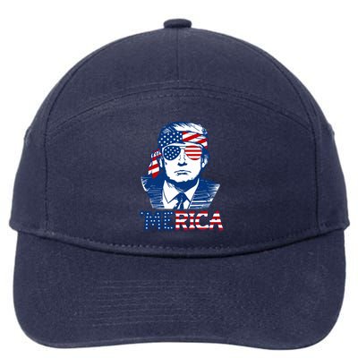 Donald Trump Vintage Patriotic Merica 7-Panel Snapback Hat