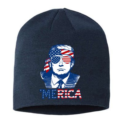 Donald Trump Vintage Patriotic Merica Sustainable Beanie