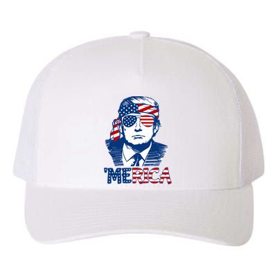 Donald Trump Vintage Patriotic Merica Yupoong Adult 5-Panel Trucker Hat