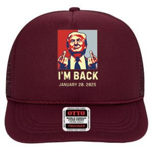 Donald Trump Won Inauguration Election 2024 High Crown Mesh Back Trucker Hat