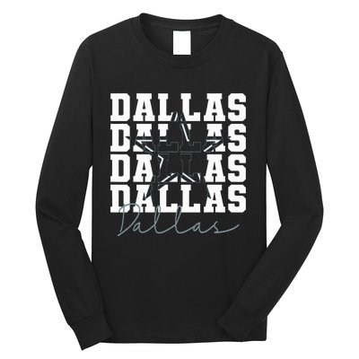 Dallas TX Vintage Sports Navy Long Sleeve Shirt