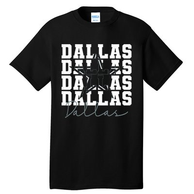 Dallas TX Vintage Sports Navy Tall T-Shirt