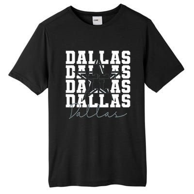 Dallas TX Vintage Sports Navy Tall Fusion ChromaSoft Performance T-Shirt