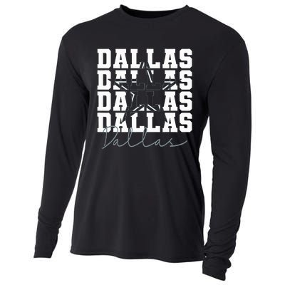 Dallas TX Vintage Sports Navy Cooling Performance Long Sleeve Crew